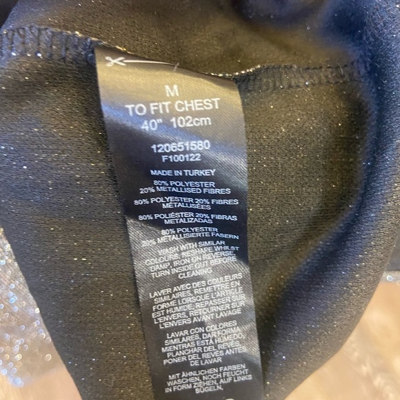 ASOS Design Silver Metallic One Shoulder Cut Out Top Medium - Picture 10 of 12